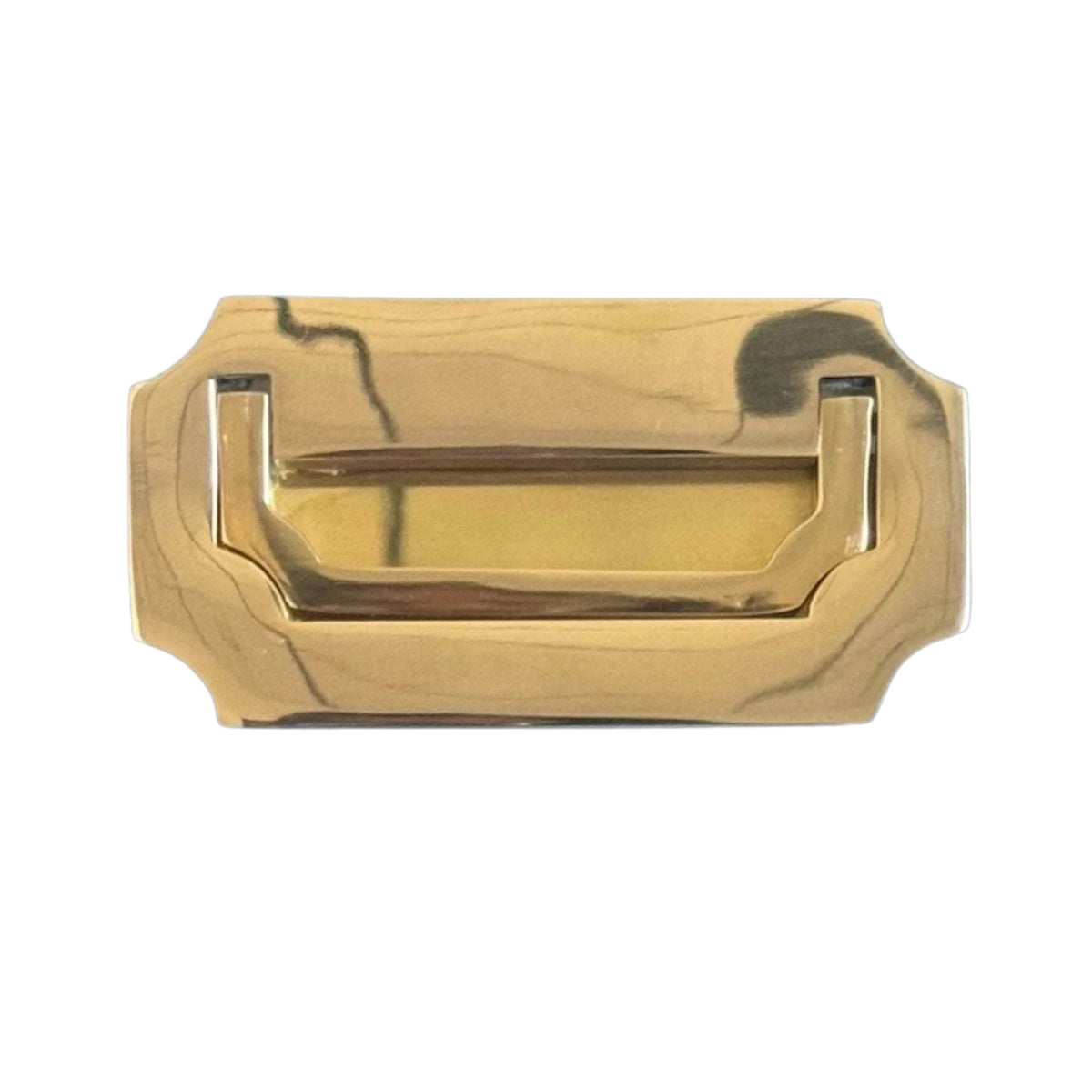 Campaign--Style Polished Brass Drawer Handle