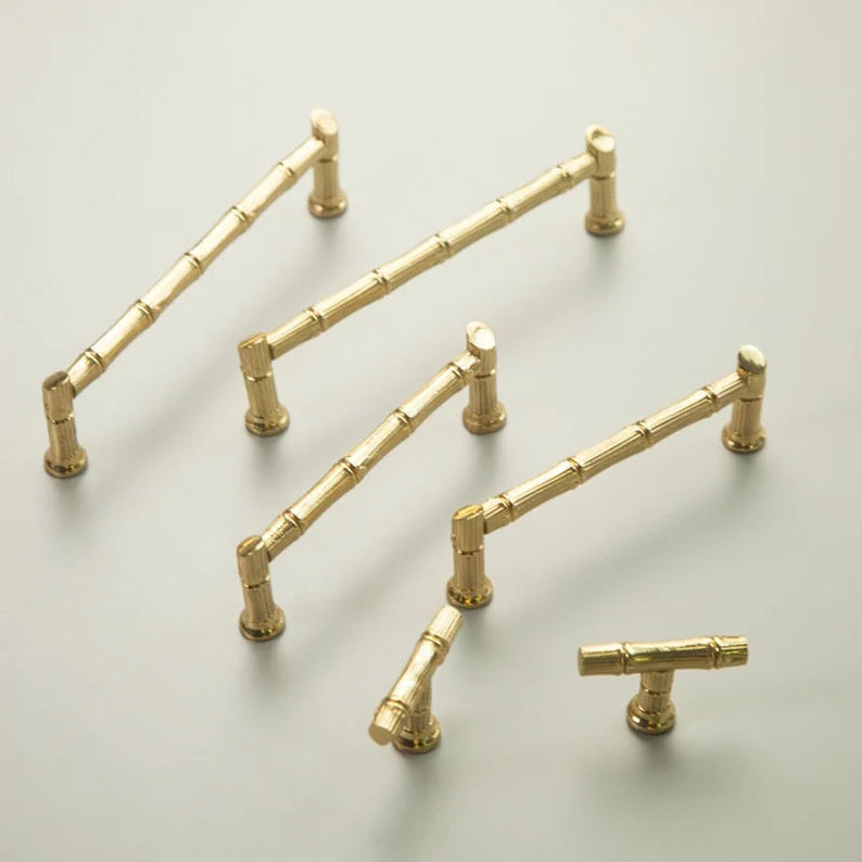 Faux Bamboo Gold Knobs and Drawer Pulls