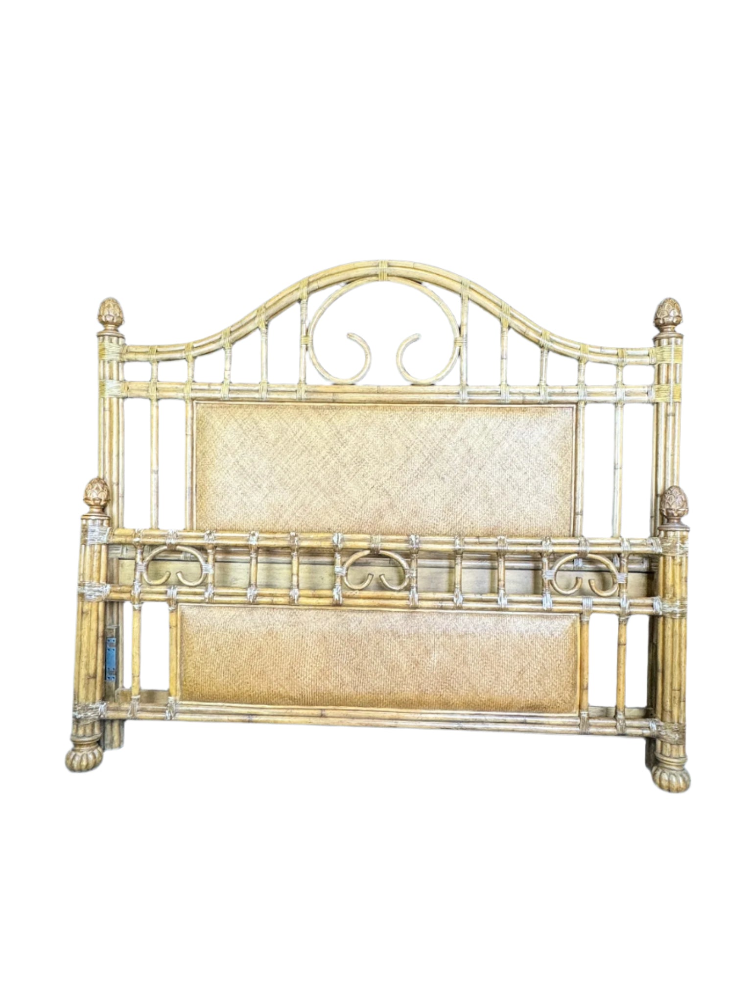 Bamboo and Rattan King Headboard and Footboard - Available for Custom Lacquer