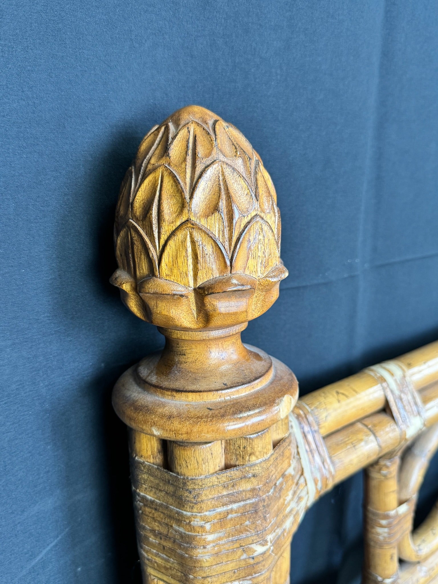 Bamboo and Rattan King Headboard and Footboard - Available for Custom Lacquer