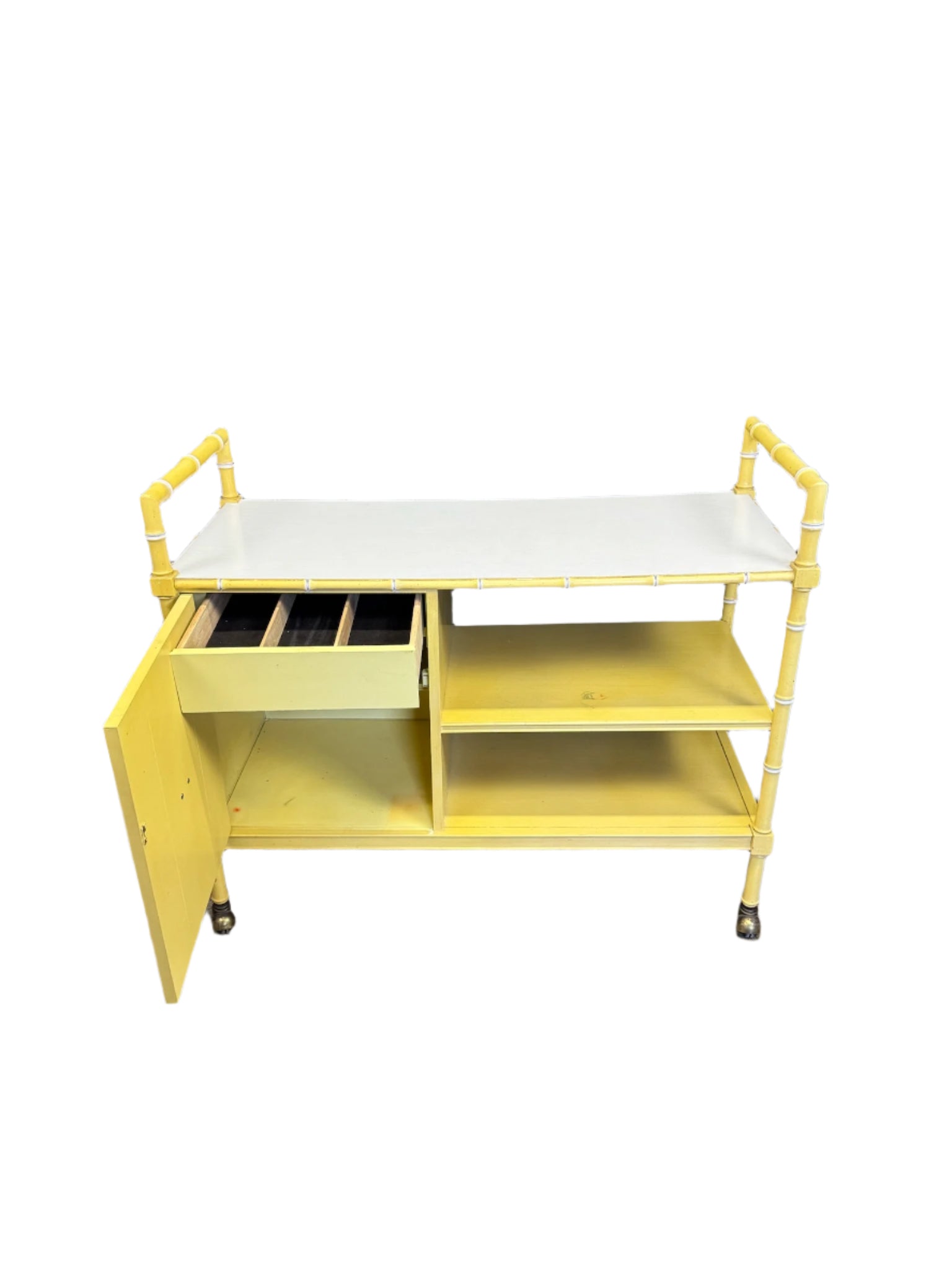 Thomasville Faux Bamboo Bar Cart - Available for Custom Lacquer