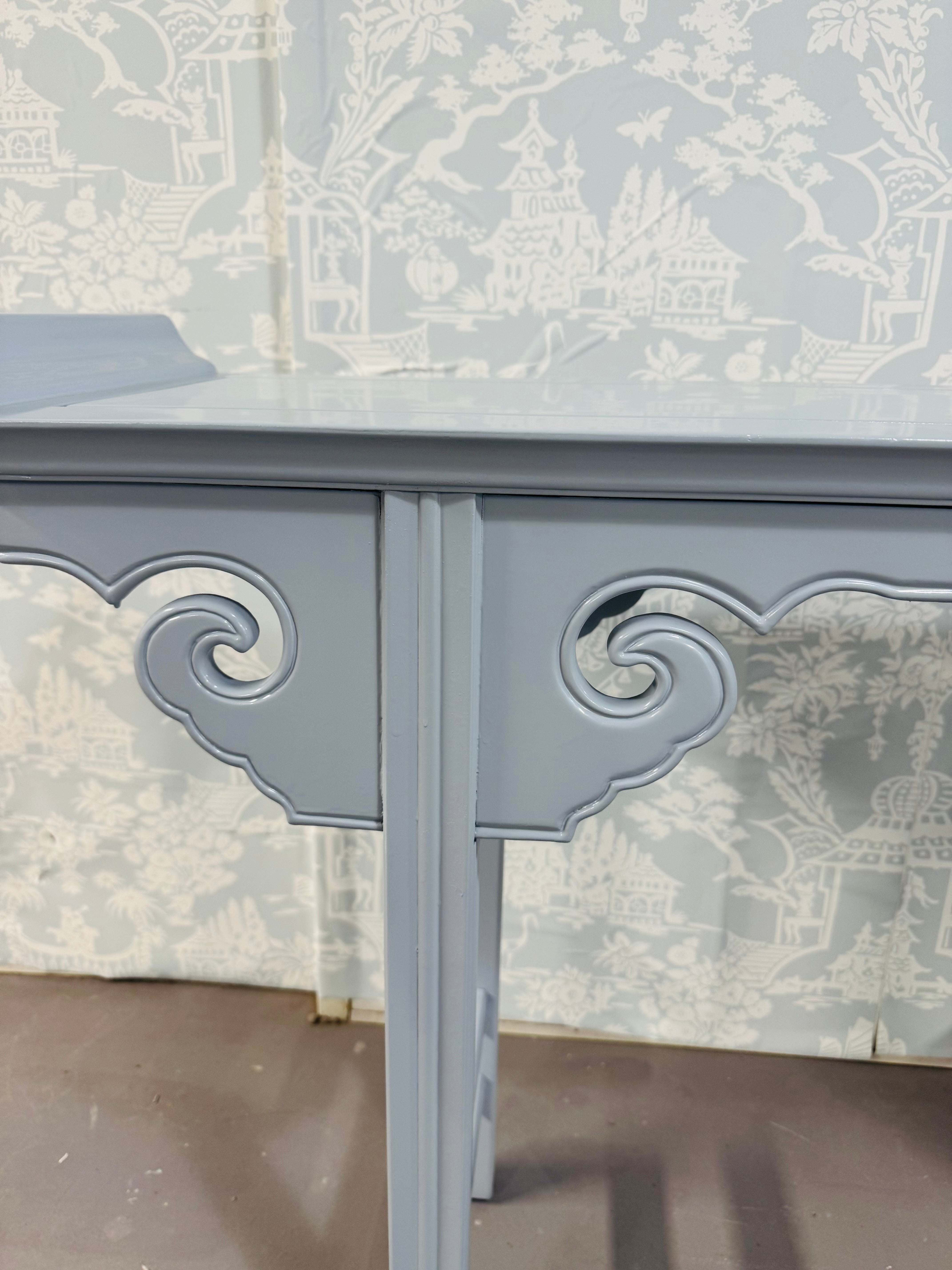 SOLD!! Blue - Grey Asian-Style Console Table - Ready to Ship!