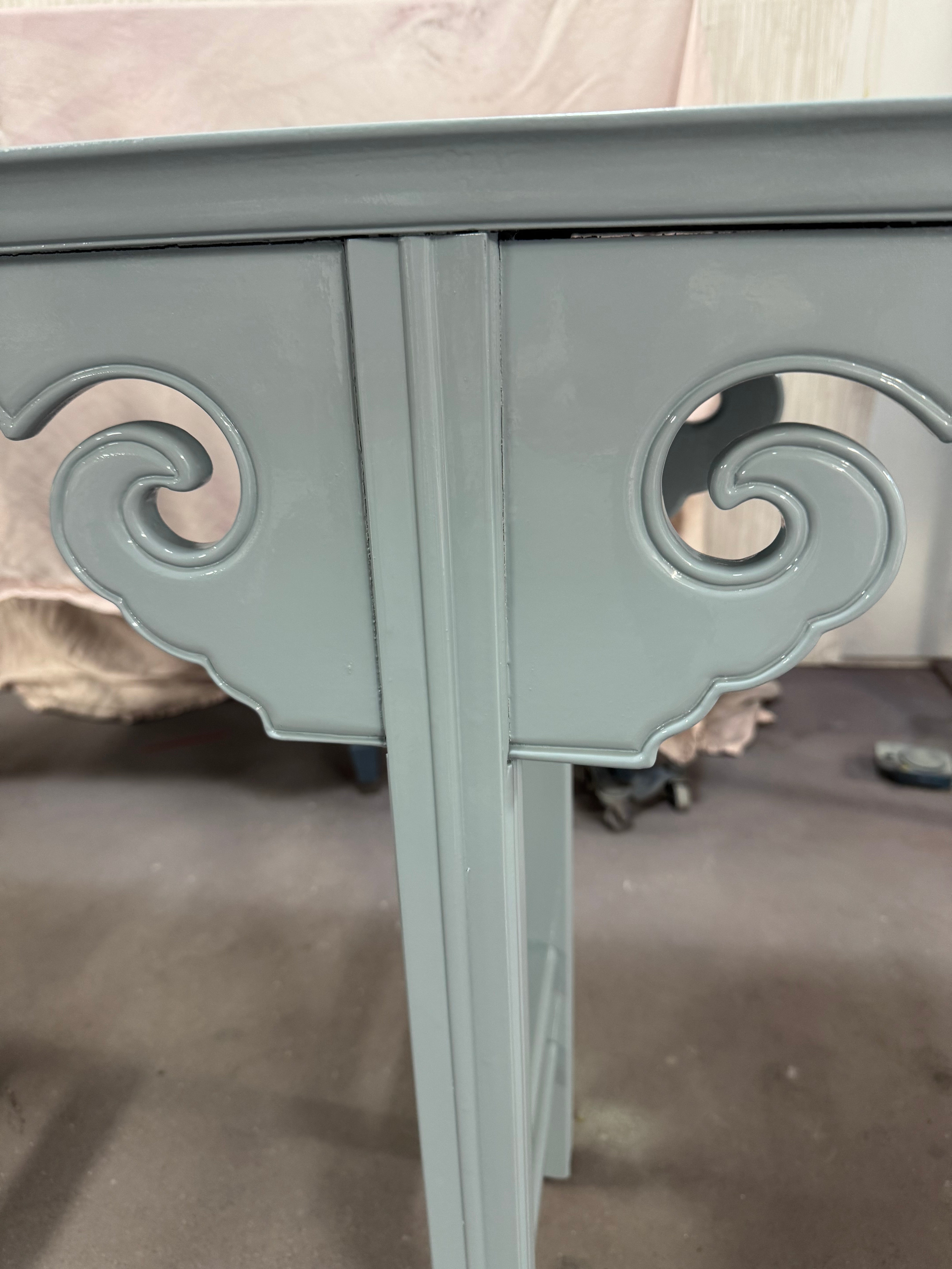 SOLD!! Blue - Grey Asian-Style Console Table - Ready to Ship!