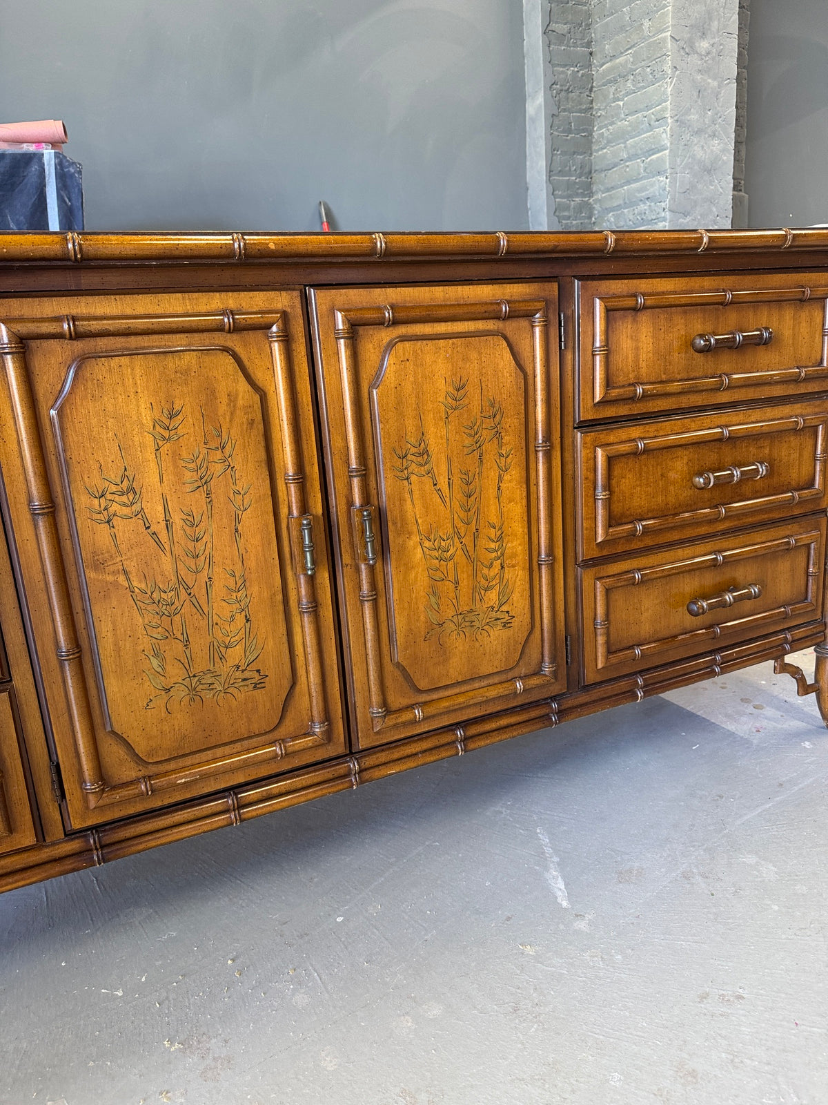 Rare - Dixie Aloha Faux Bamboo Credenza/Server. Ready for Custom Lacquer!