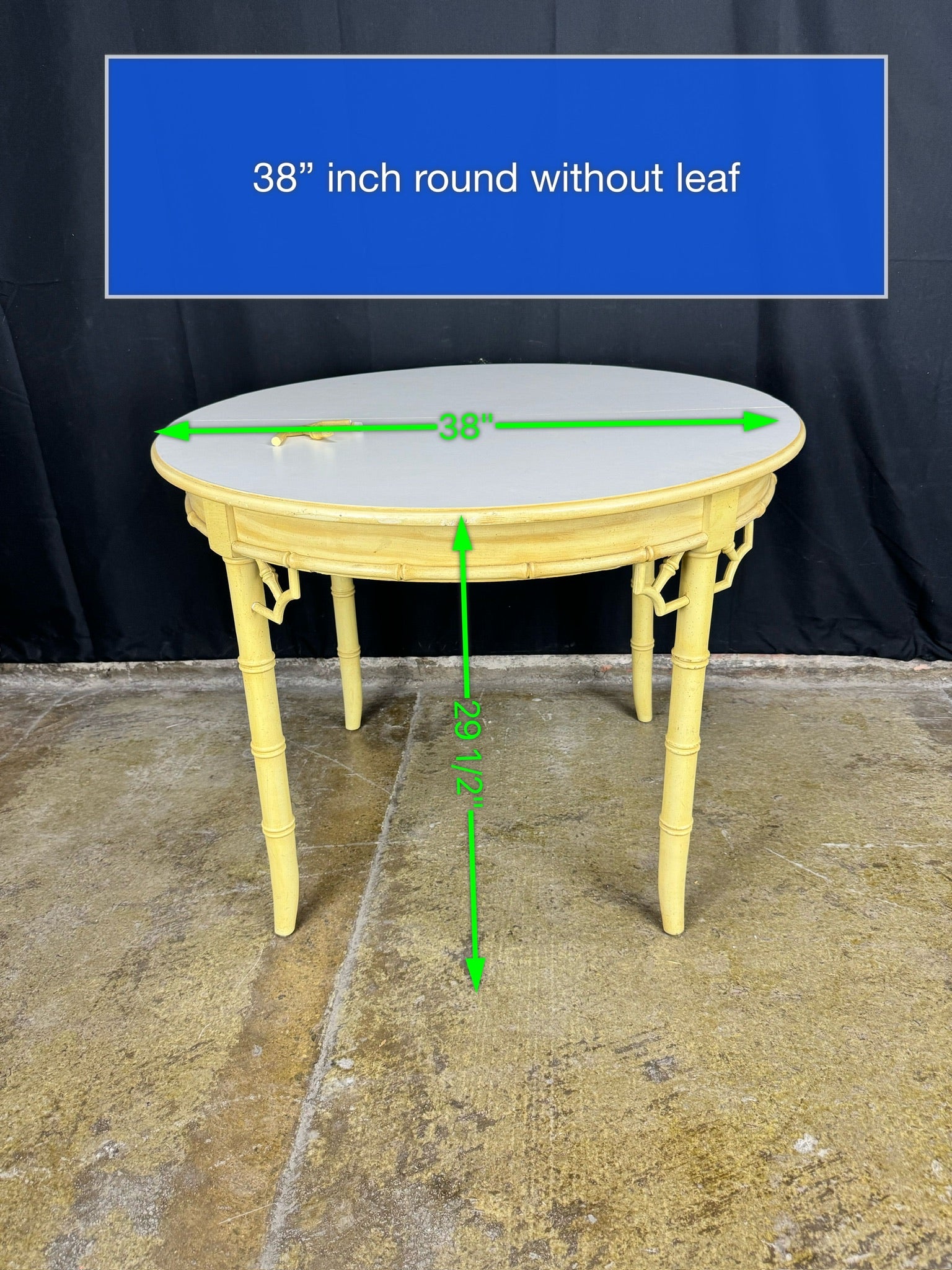 Vintage Thomasville Faux Bamboo Dining/Game Table with Leaf