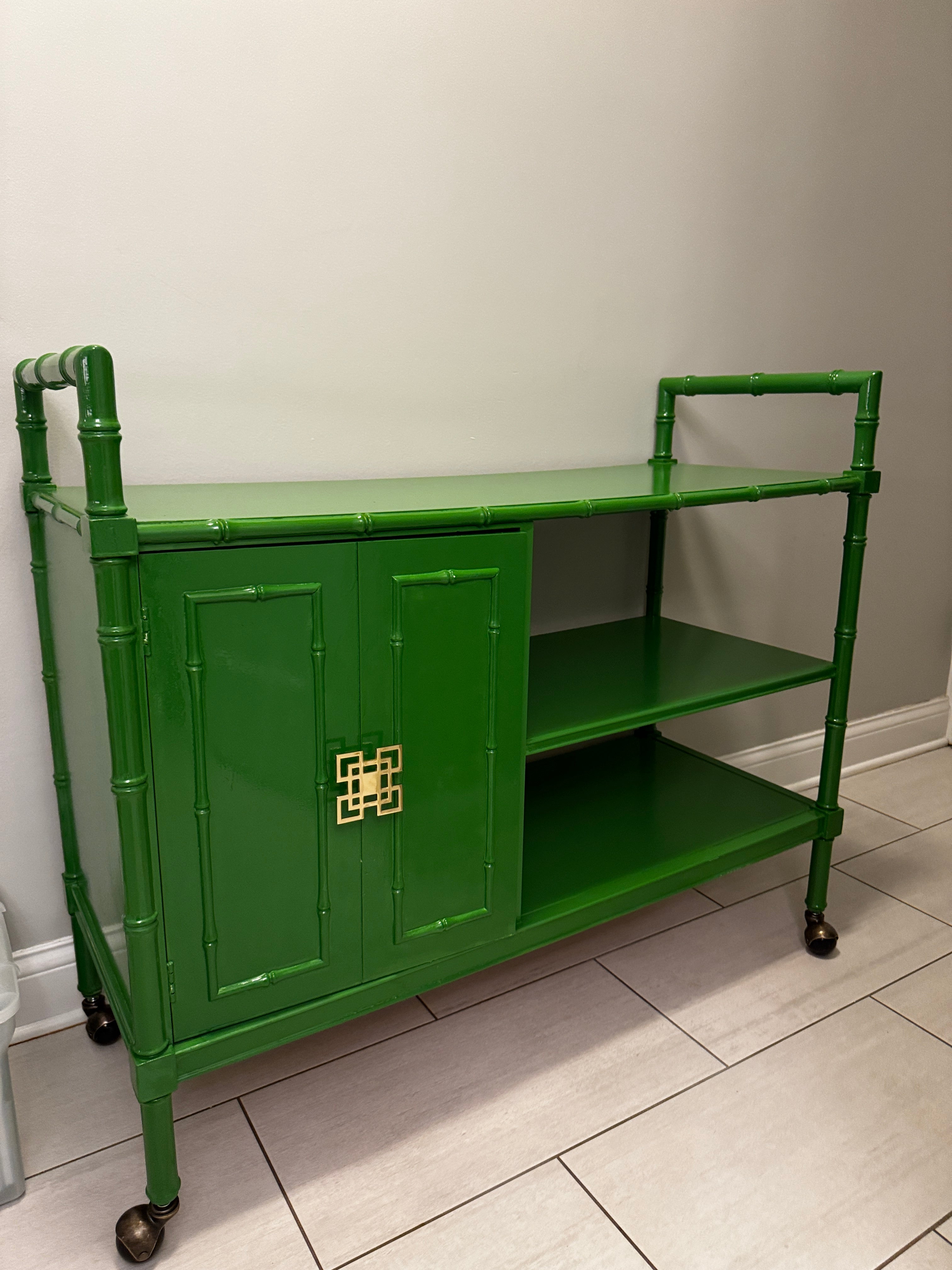 Sold! Rare Thomasville Faux Bamboo Bar Cart - Ready to Ship!