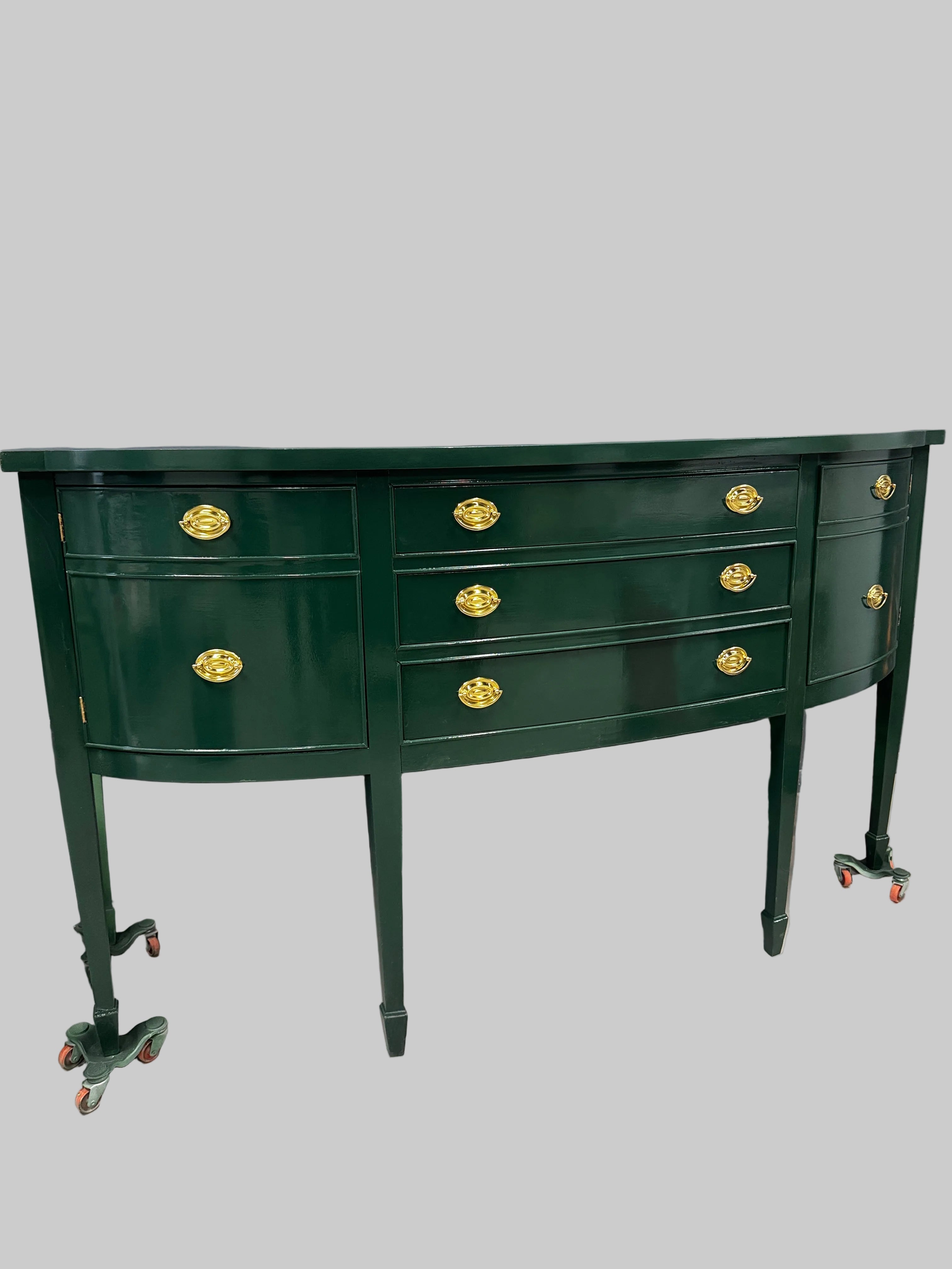 Hepplewhite Drexel Sideboard - Lacquered in Green - Ready to Ship!