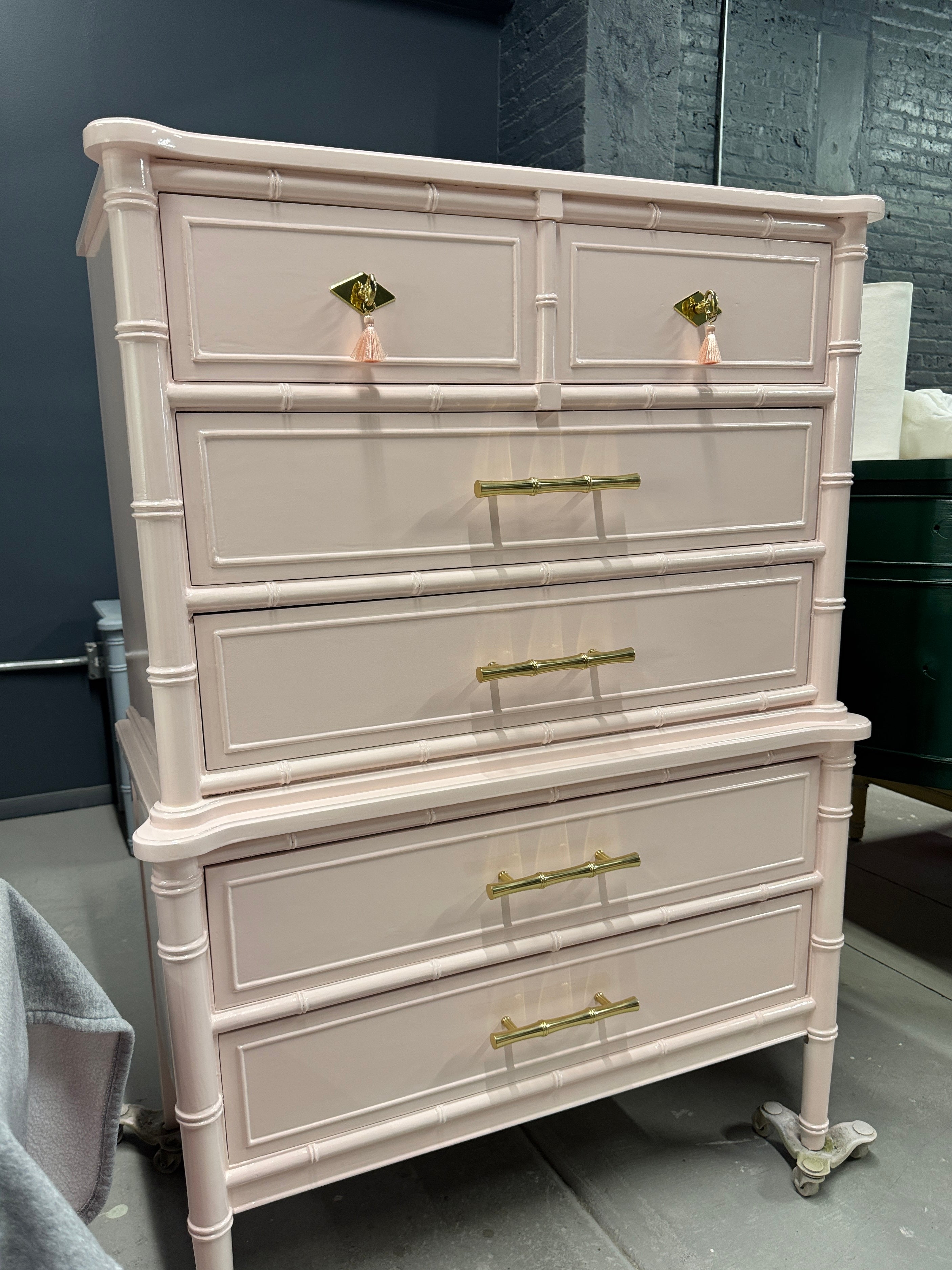Henry Link Bali Hai Lacquered Highboy - Ready to Ship
