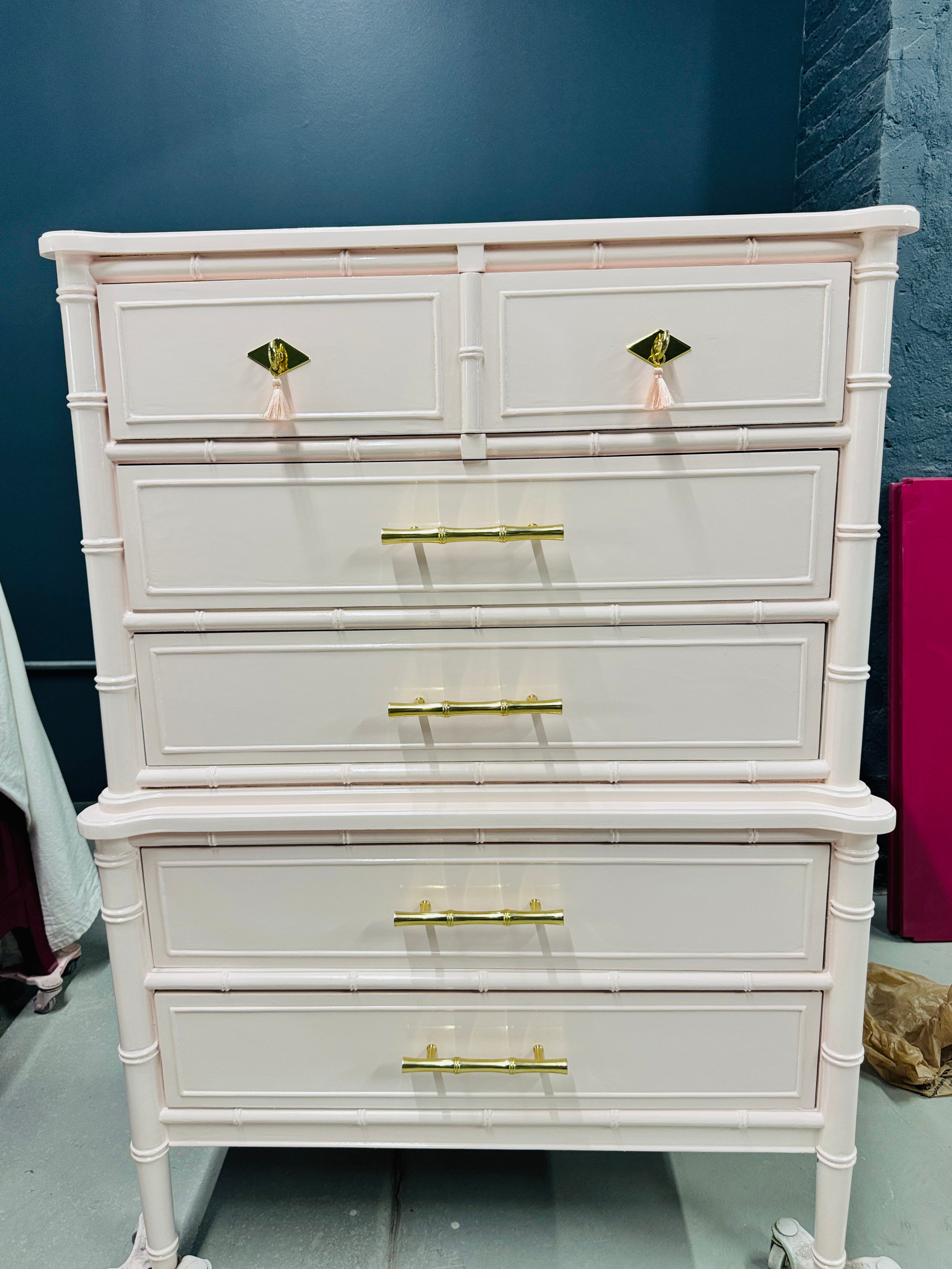 Henry Link Bali Hai Lacquered Highboy - Ready to Ship