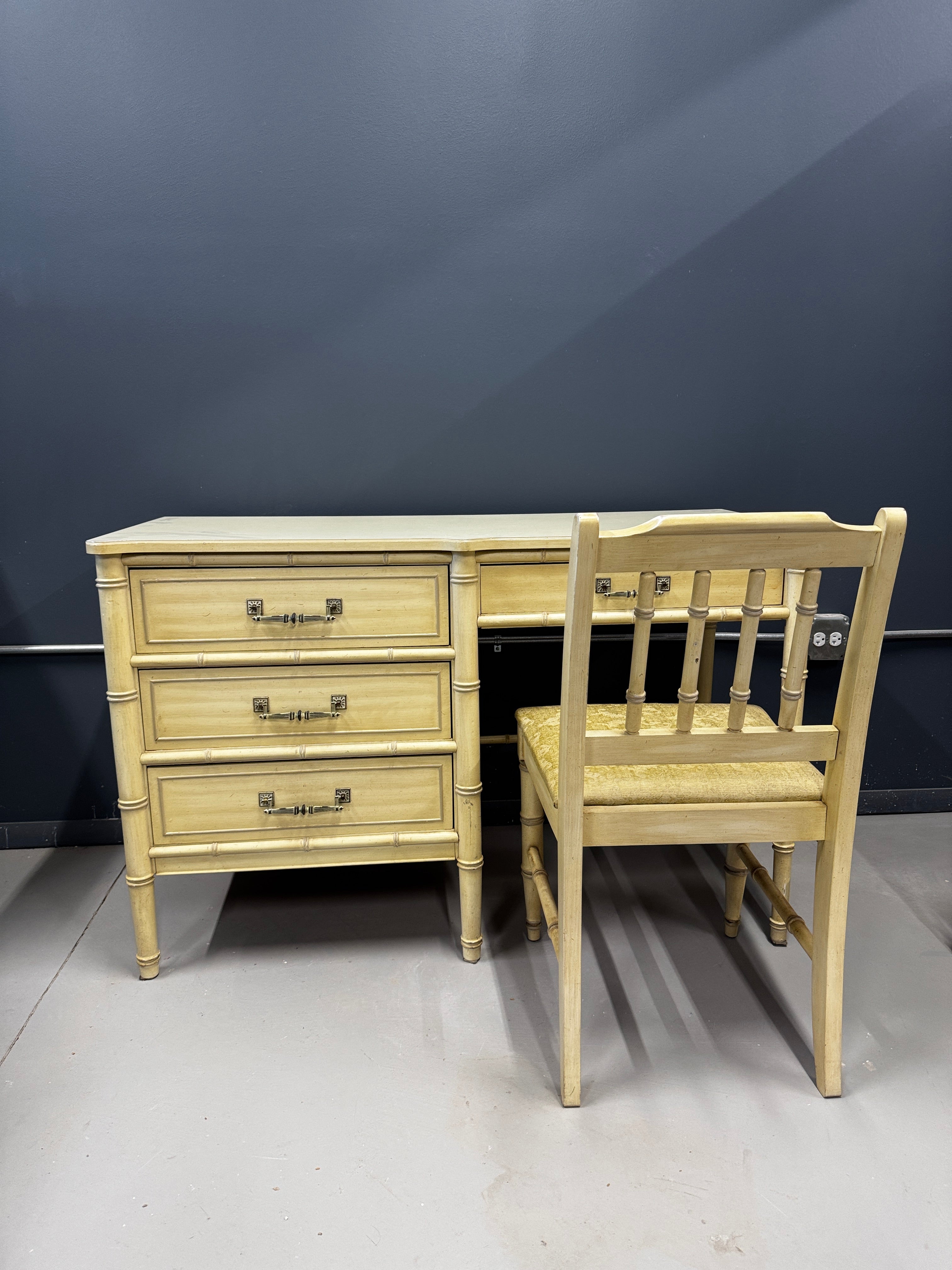 Henry Link Bali Hai Faux Bamboo Desk w/Chair - Available for Custom Lacquer!