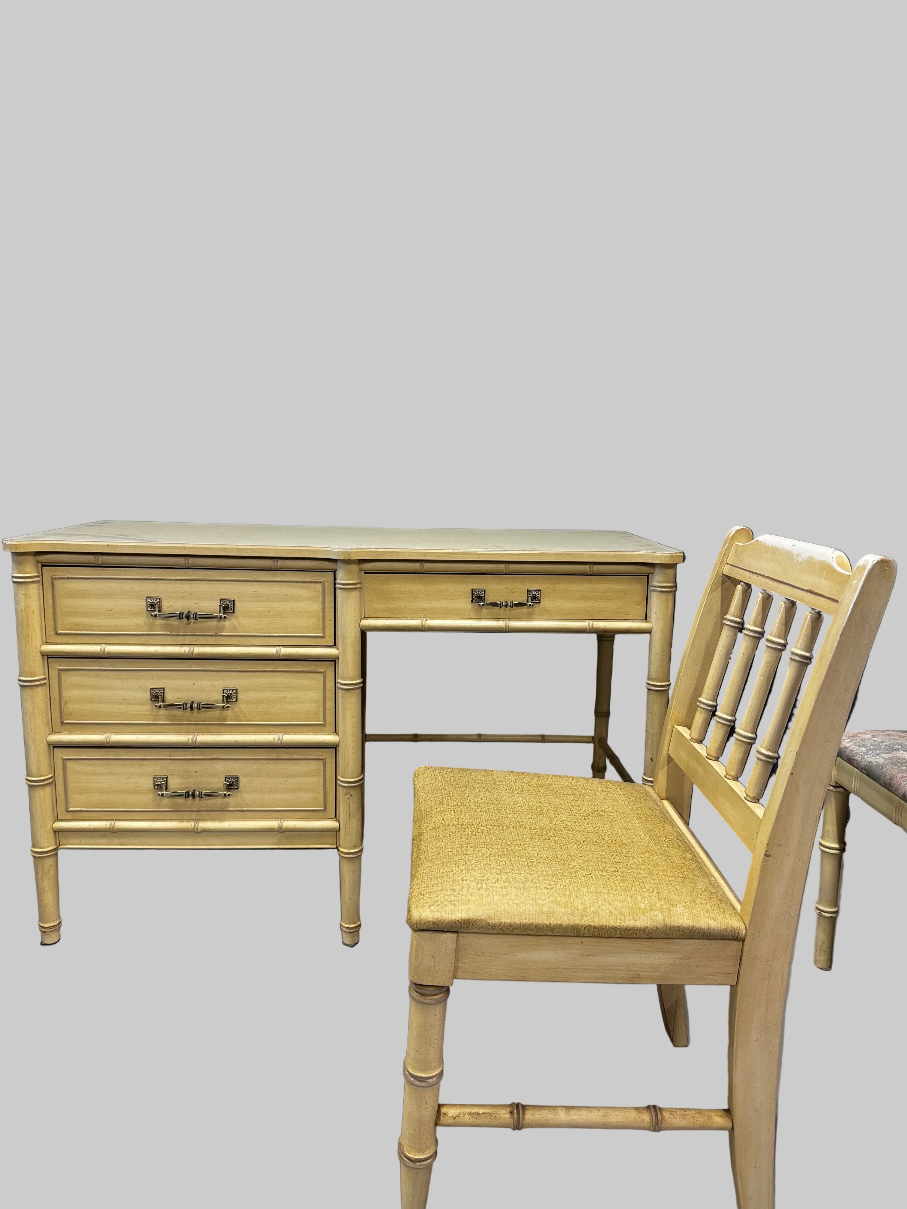 Henry Link Bali Hai Faux Bamboo Desk w/Chair - Available for Custom Lacquer!