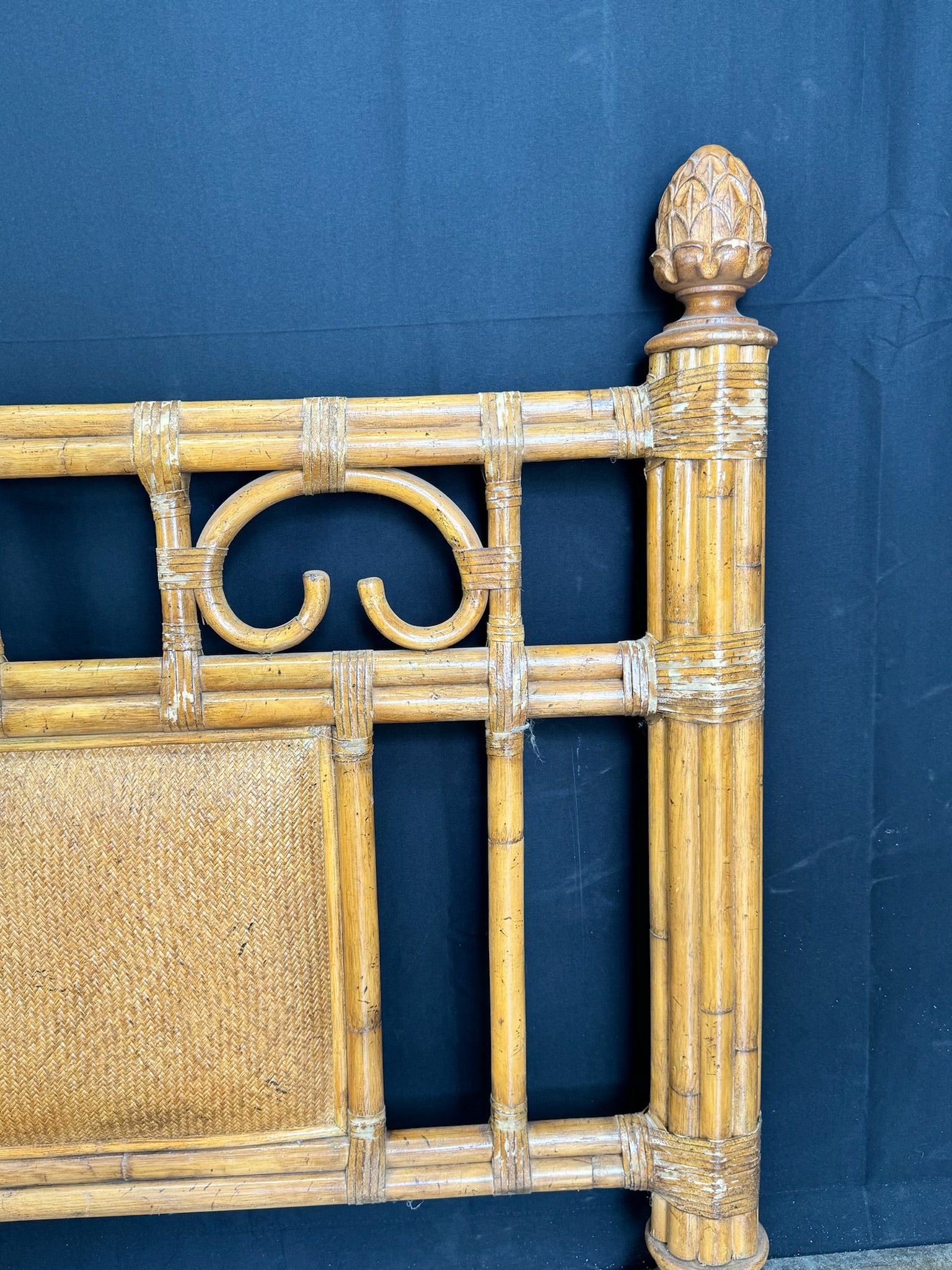 Bamboo and Rattan King Headboard and Footboard - Available for Custom Lacquer