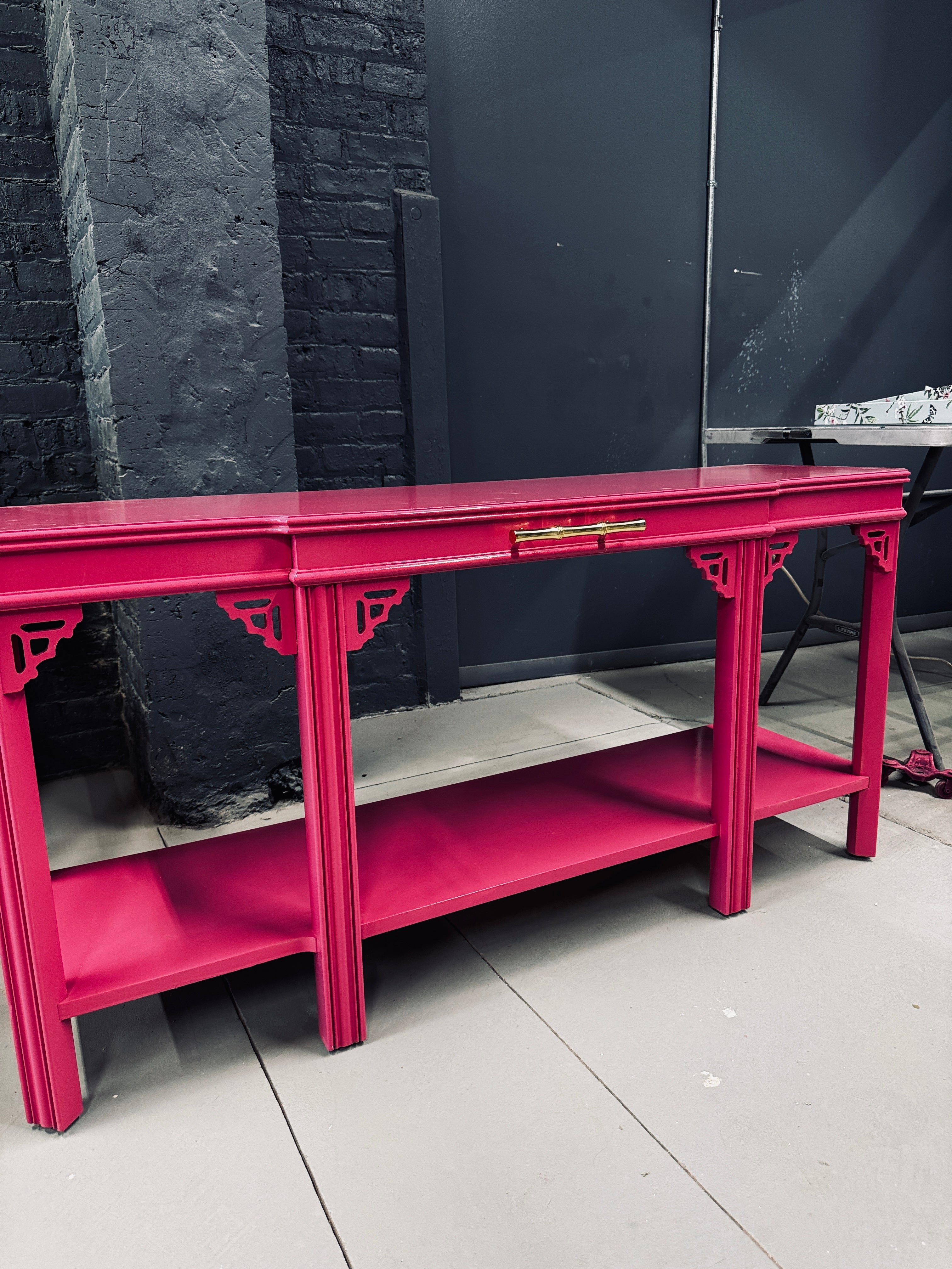 Sold! Lacquered Pink Vintage Credenza by Lane Furniture Co. - Ready to Ship