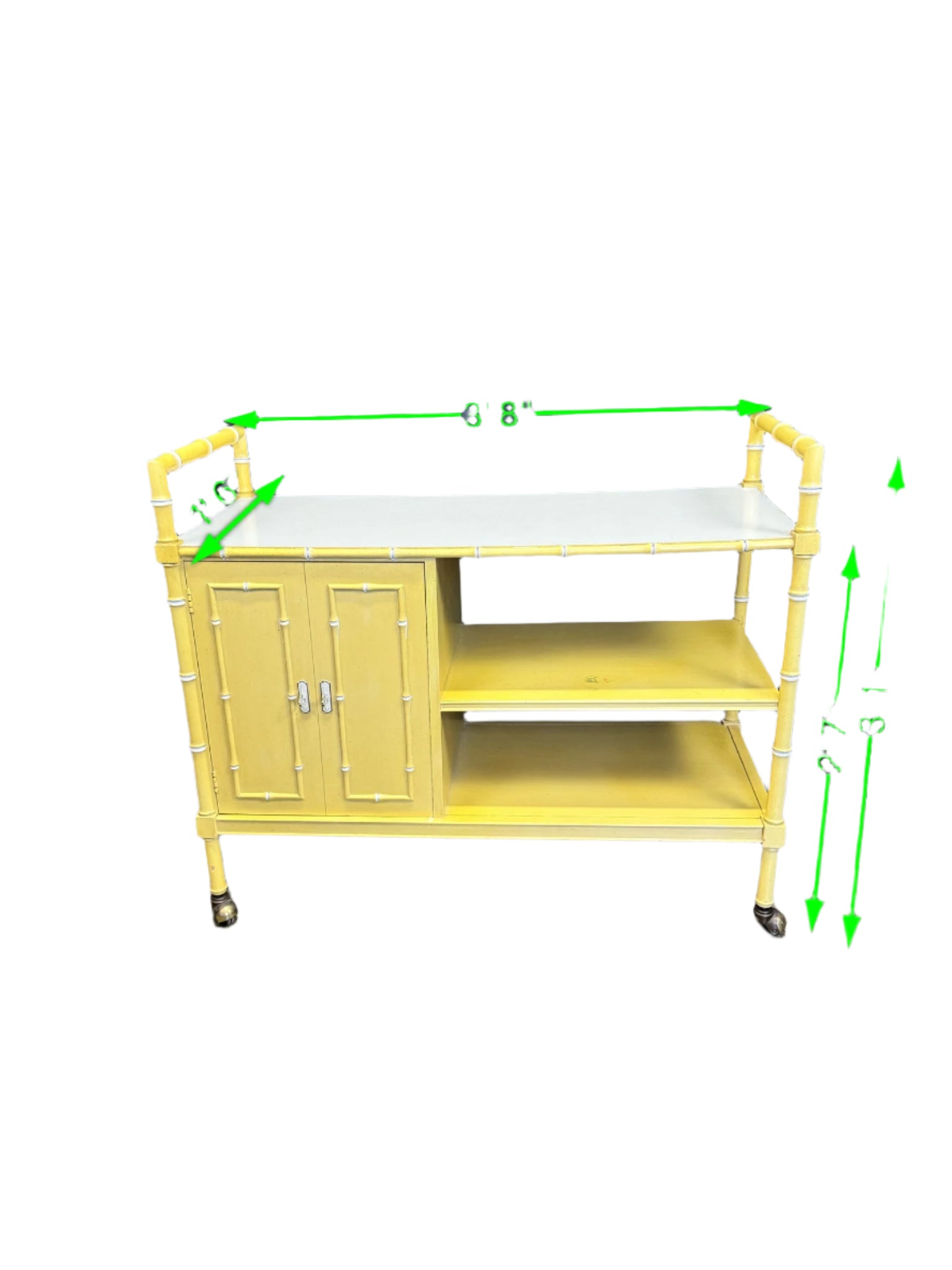 Thomasville Faux Bamboo Bar Cart - Available for Custom Lacquer