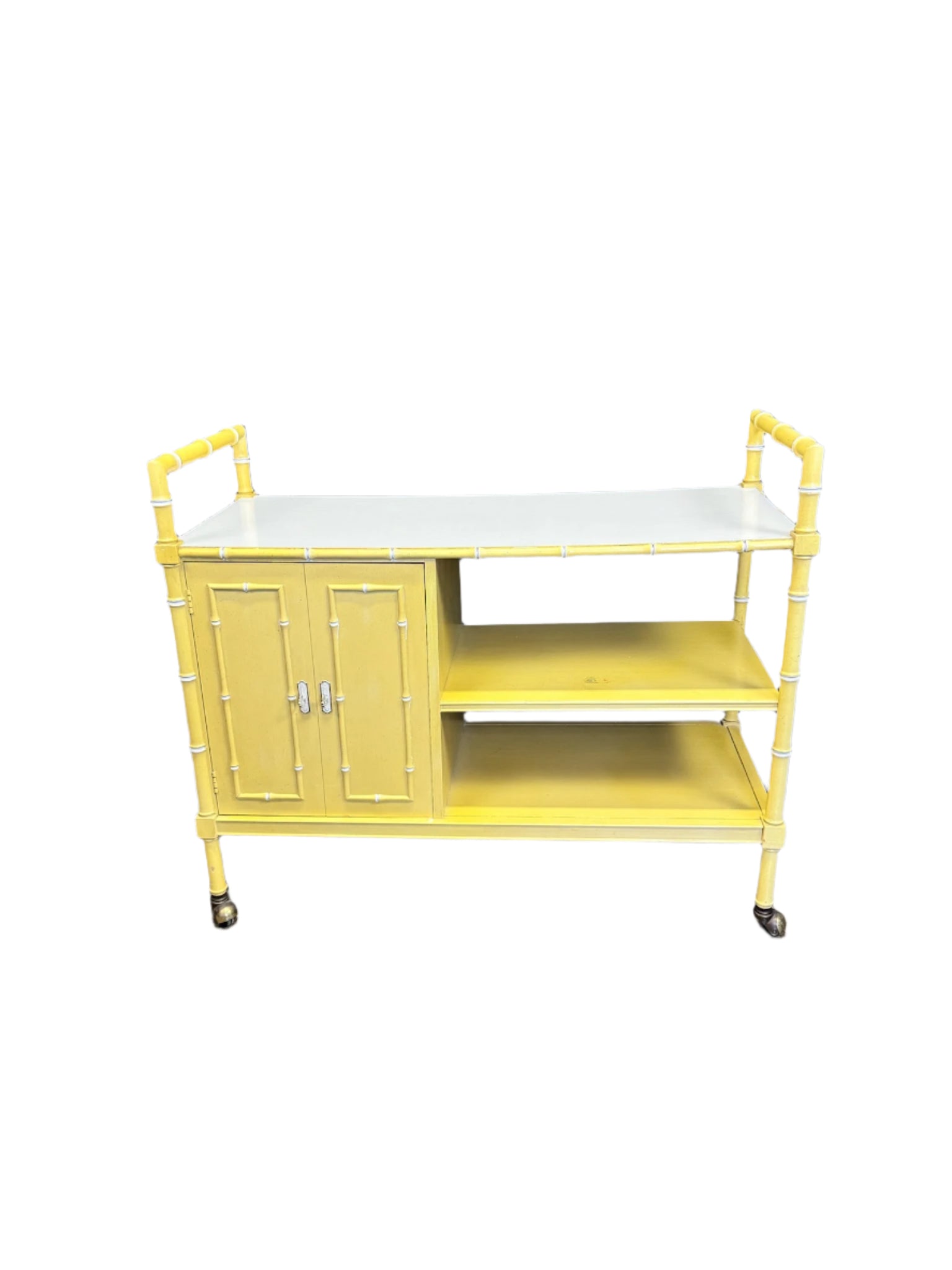 Thomasville Faux Bamboo Bar Cart - Available for Custom Lacquer