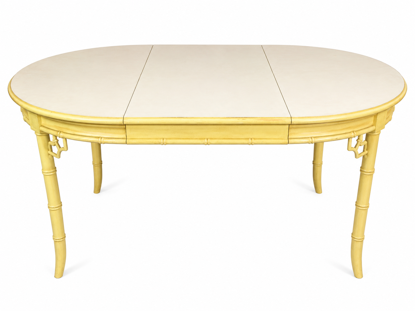 Vintage Thomasville Faux Bamboo Dining/Game Table with Leaf