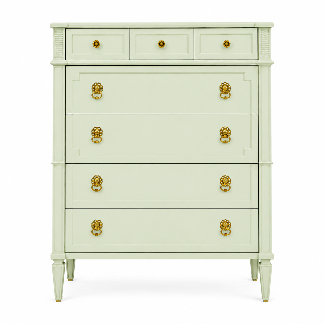 Sold! Drexel Highboy Dresser Lacquered in Mint Green