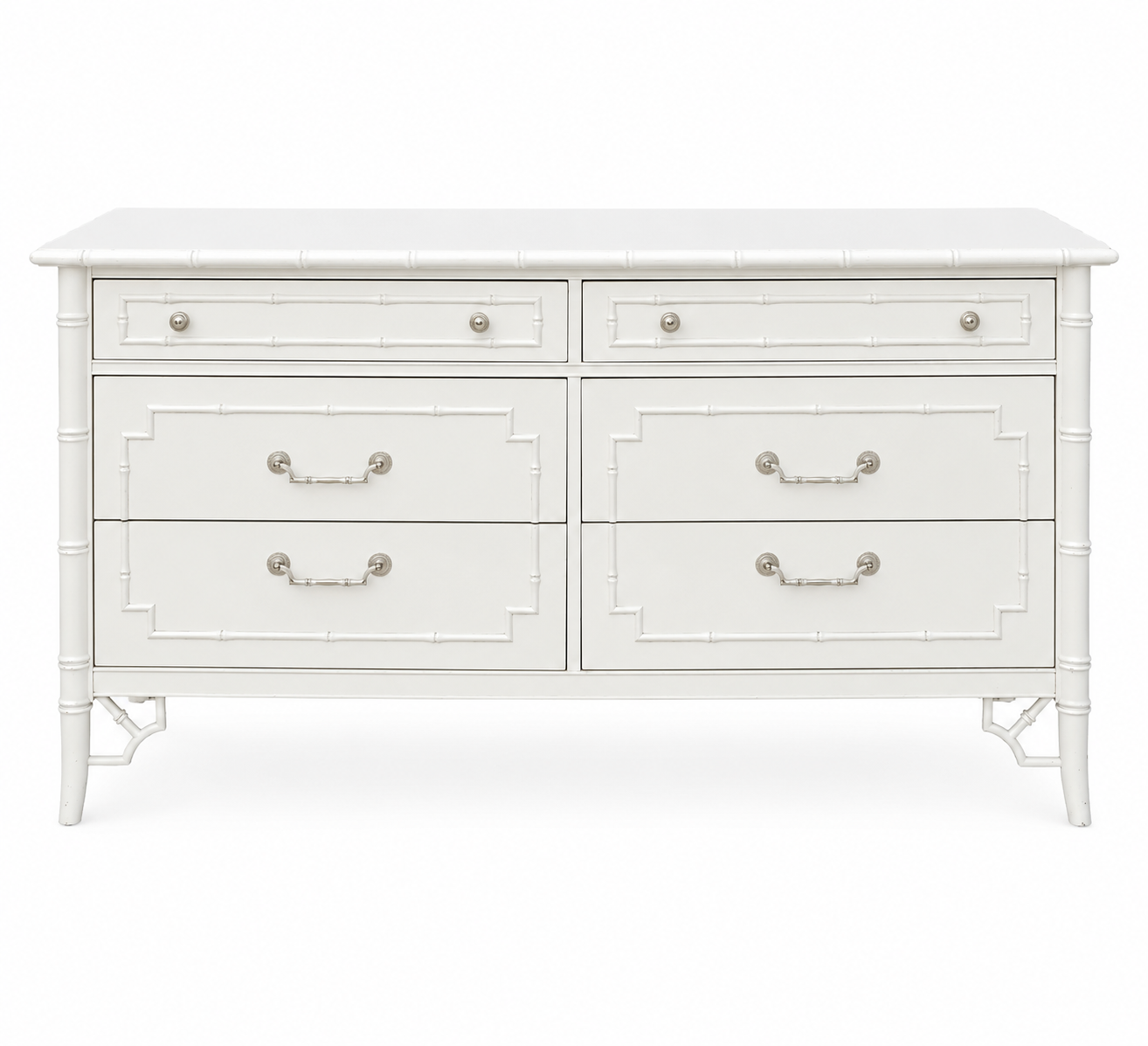 Rare Six Drawer Faux Bamboo Dresser by Thomasville- Available for Custom Lacquer