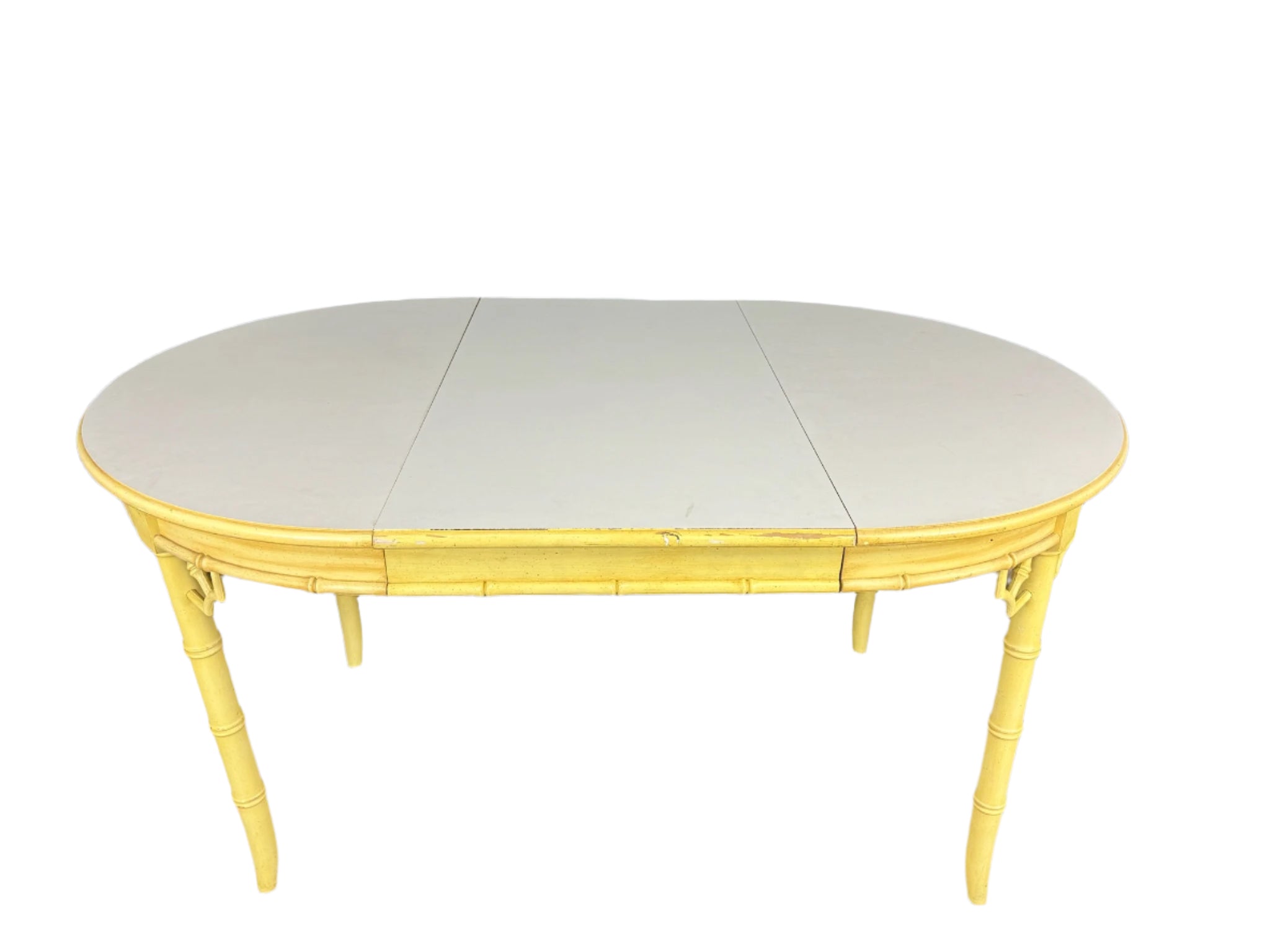 Vintage Thomasville Faux Bamboo Dining/Game Table with Leaf