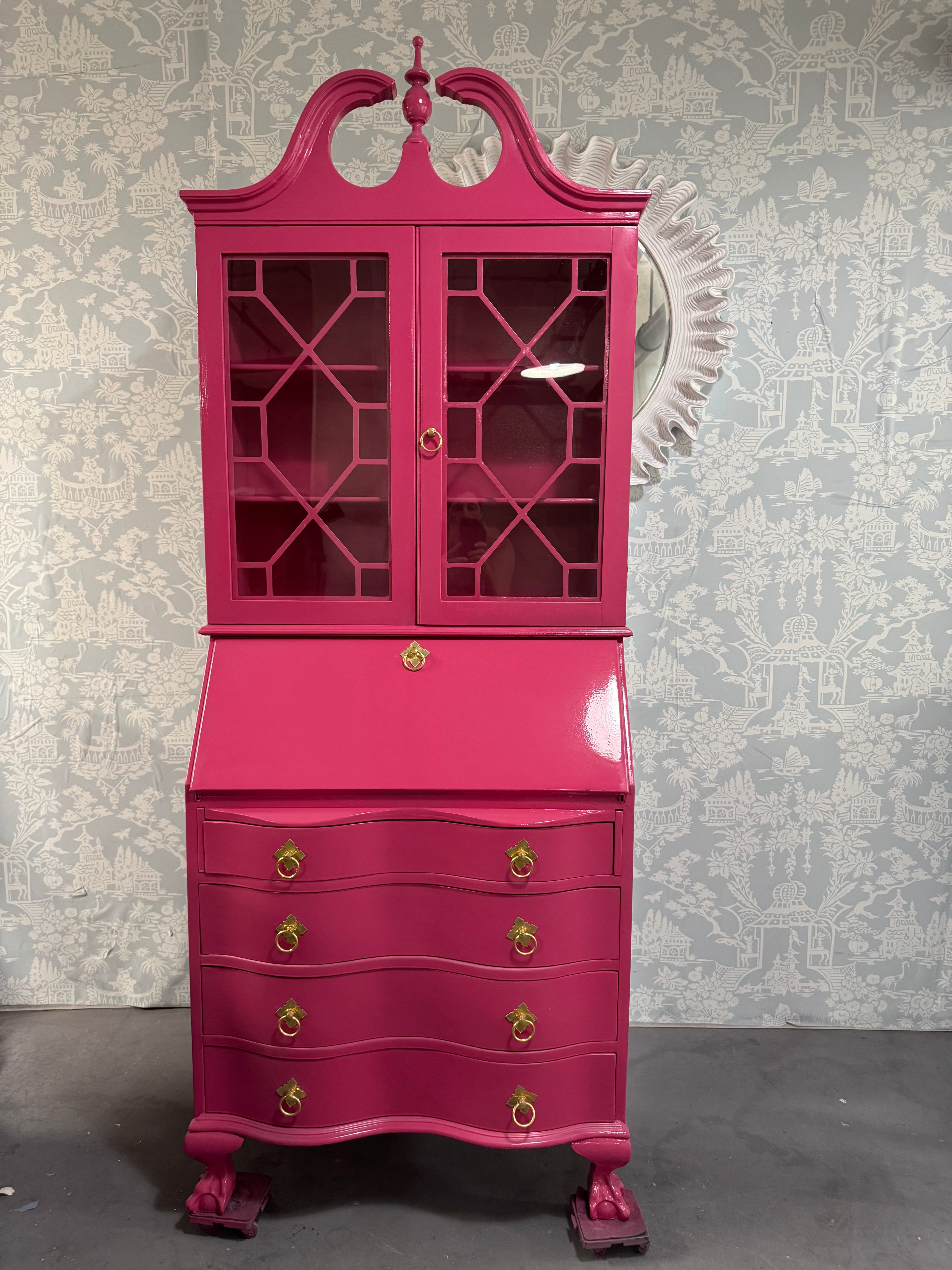 Vintage Mahogany Secretary Cabinet -  Available for Custom Lacquer