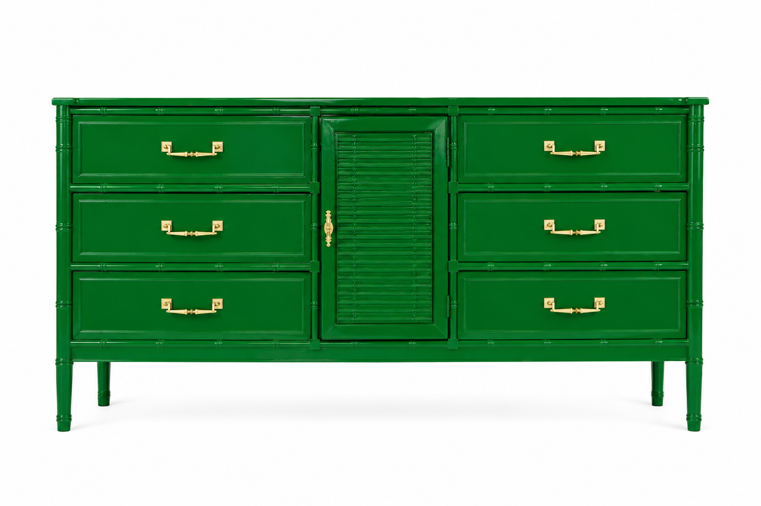 Vintage Faux Bamboo Henry Link Credenza/Dresser - Available for Custom Lacquer