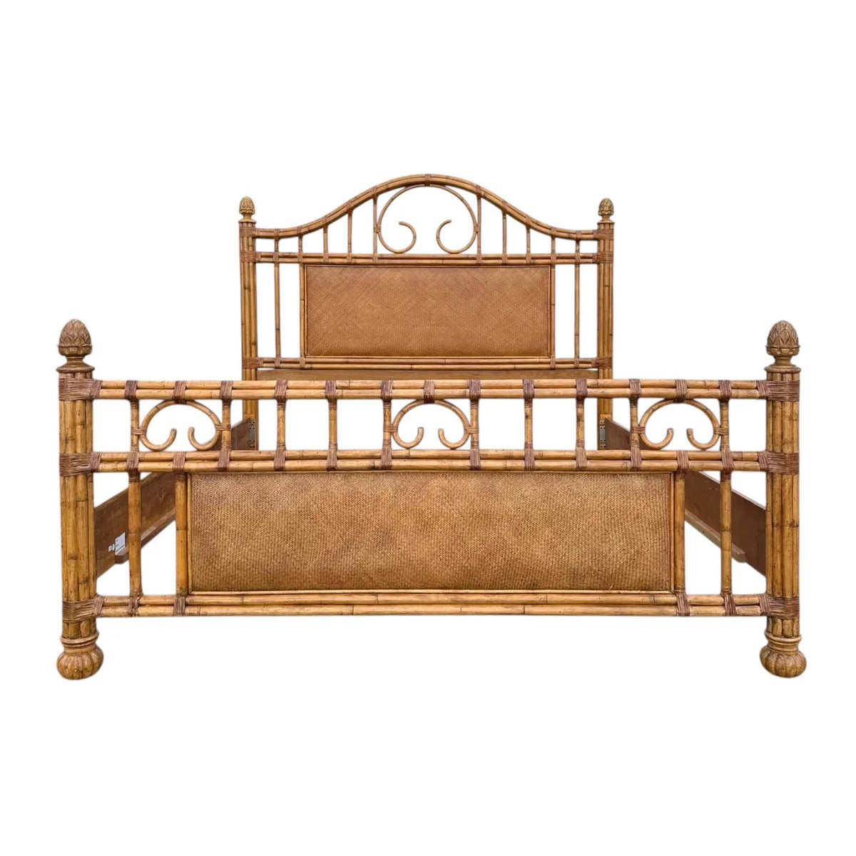Bamboo and Rattan King Headboard and Footboard - Available for Custom Lacquer