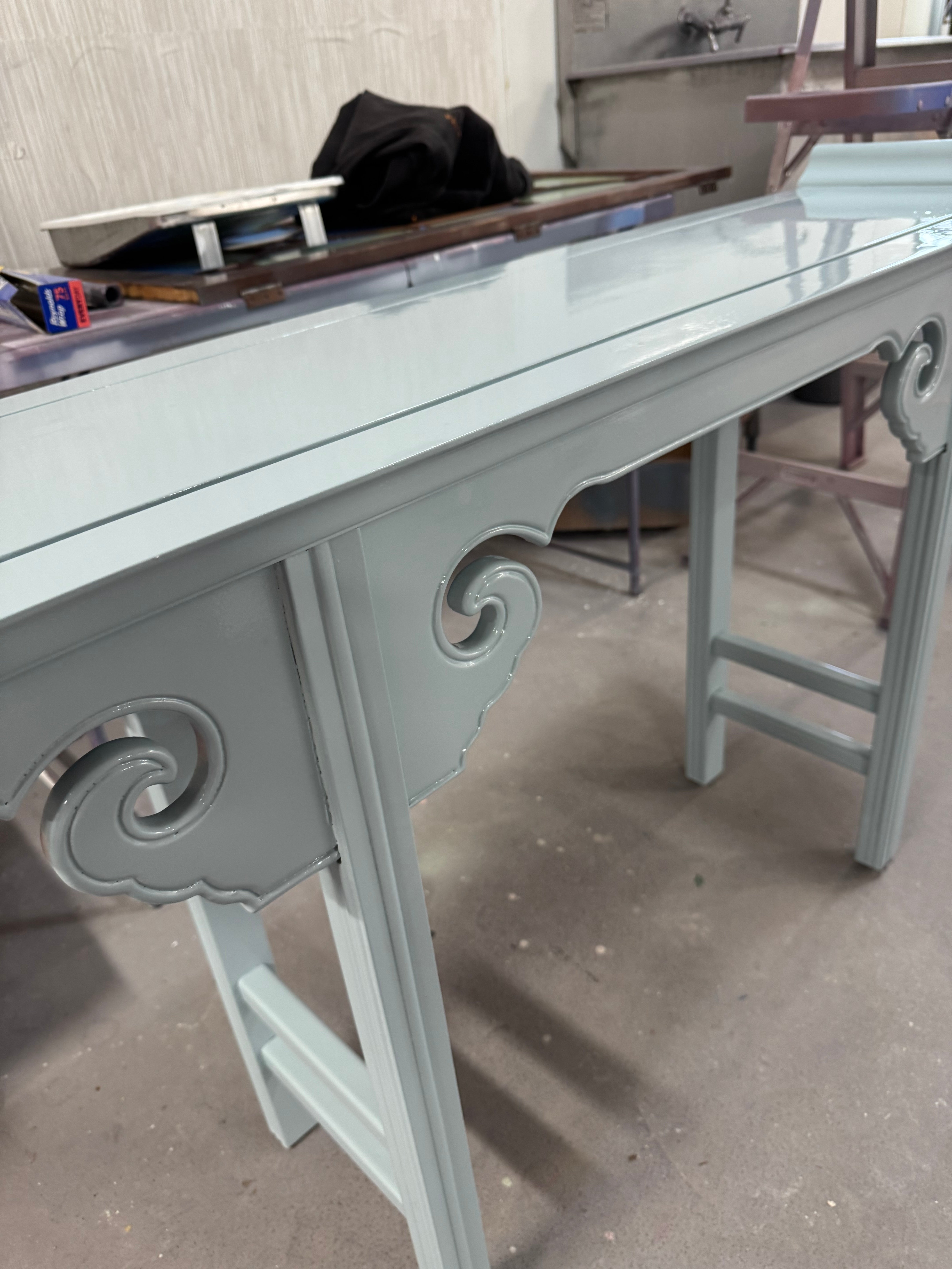 SOLD!! Blue - Grey Asian-Style Console Table - Ready to Ship!