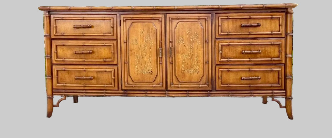 Rare - Dixie Aloha Faux Bamboo Credenza/Server.  Ready for Custom Lacquer!