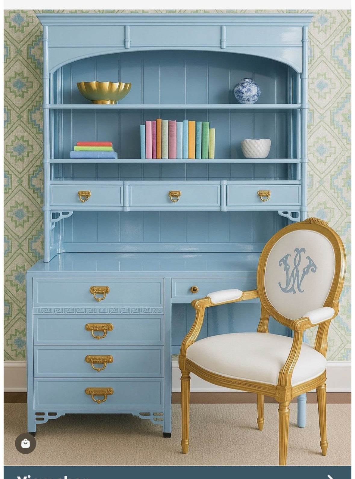 Rare Dixie Shangri La Desk & Hutch - Raw and Available to Customize
