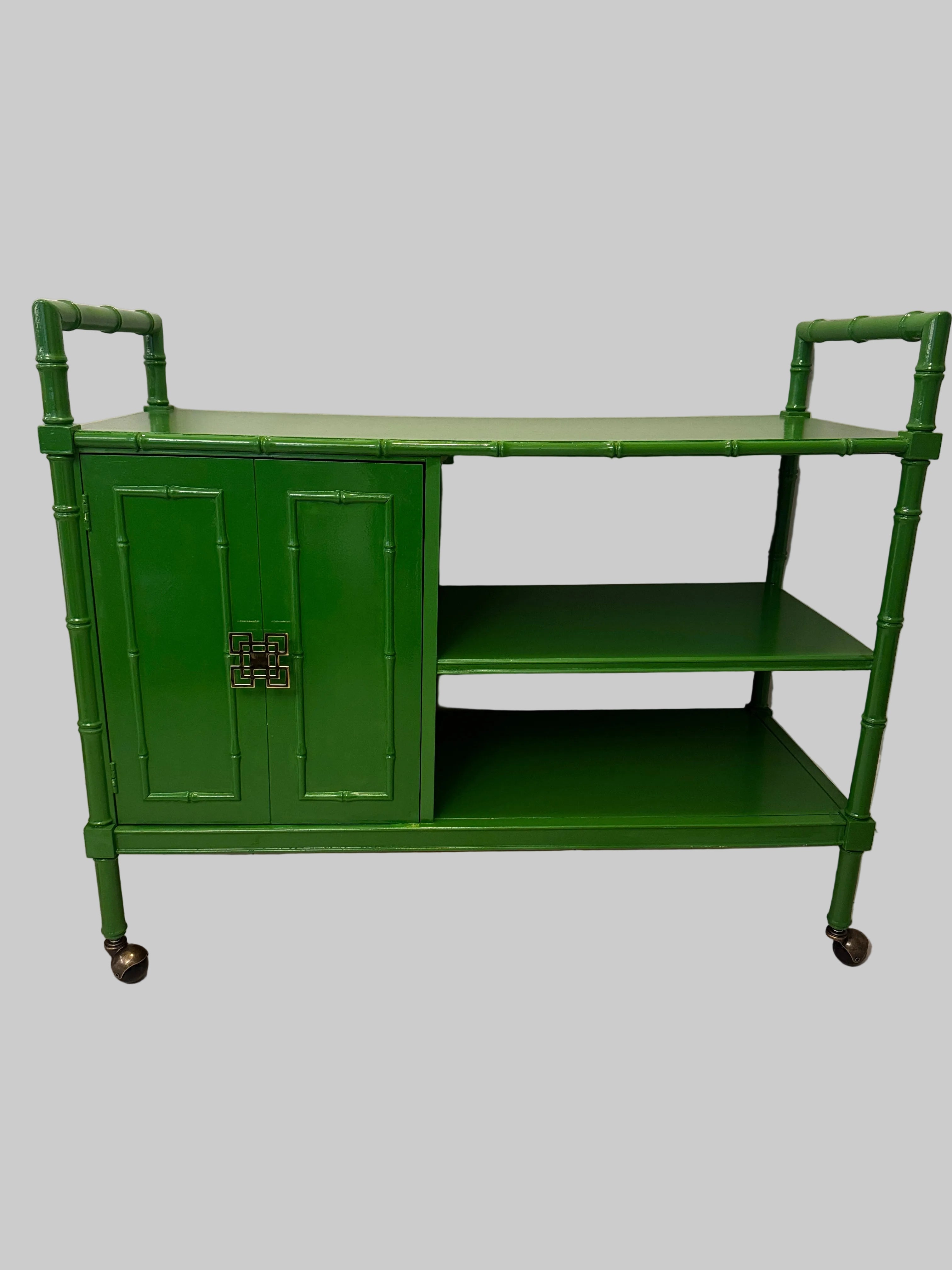 Sold! Rare Thomasville Faux Bamboo Bar Cart - Ready to Ship!