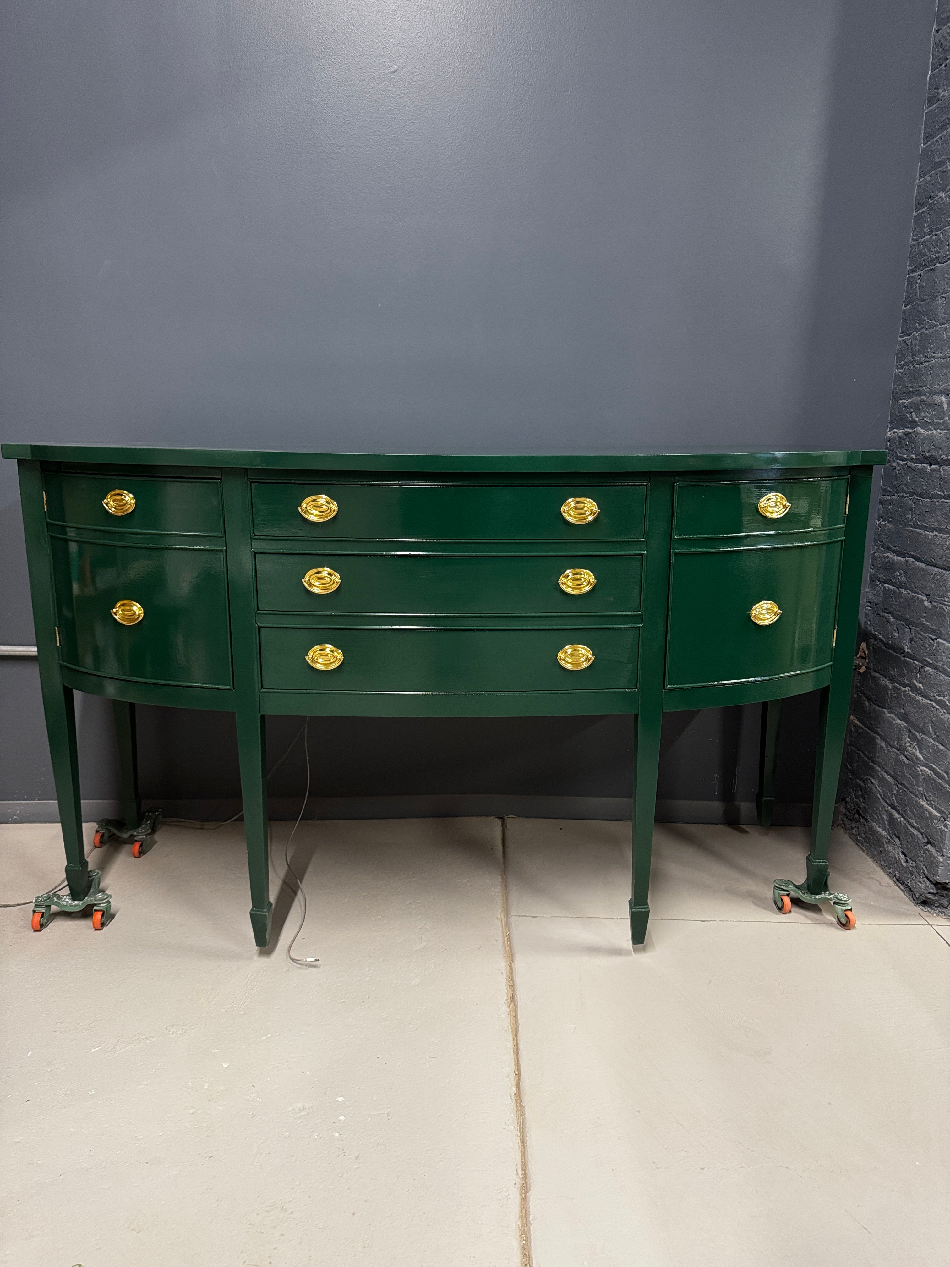 Hepplewhite Drexel Sideboard - Lacquered in Green - Ready to Ship!