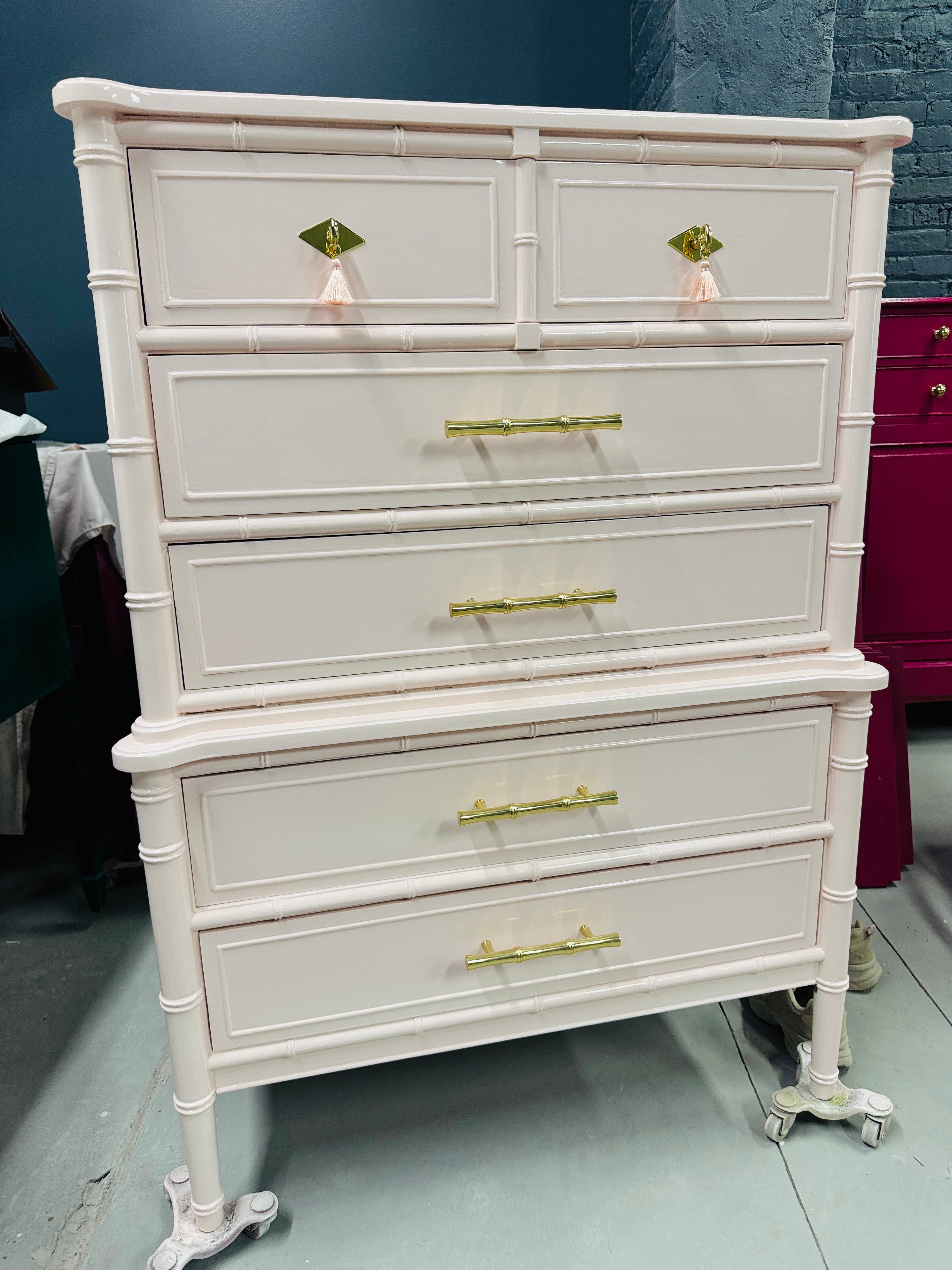 Henry Link Bali Hai Lacquered Highboy - Ready to Ship