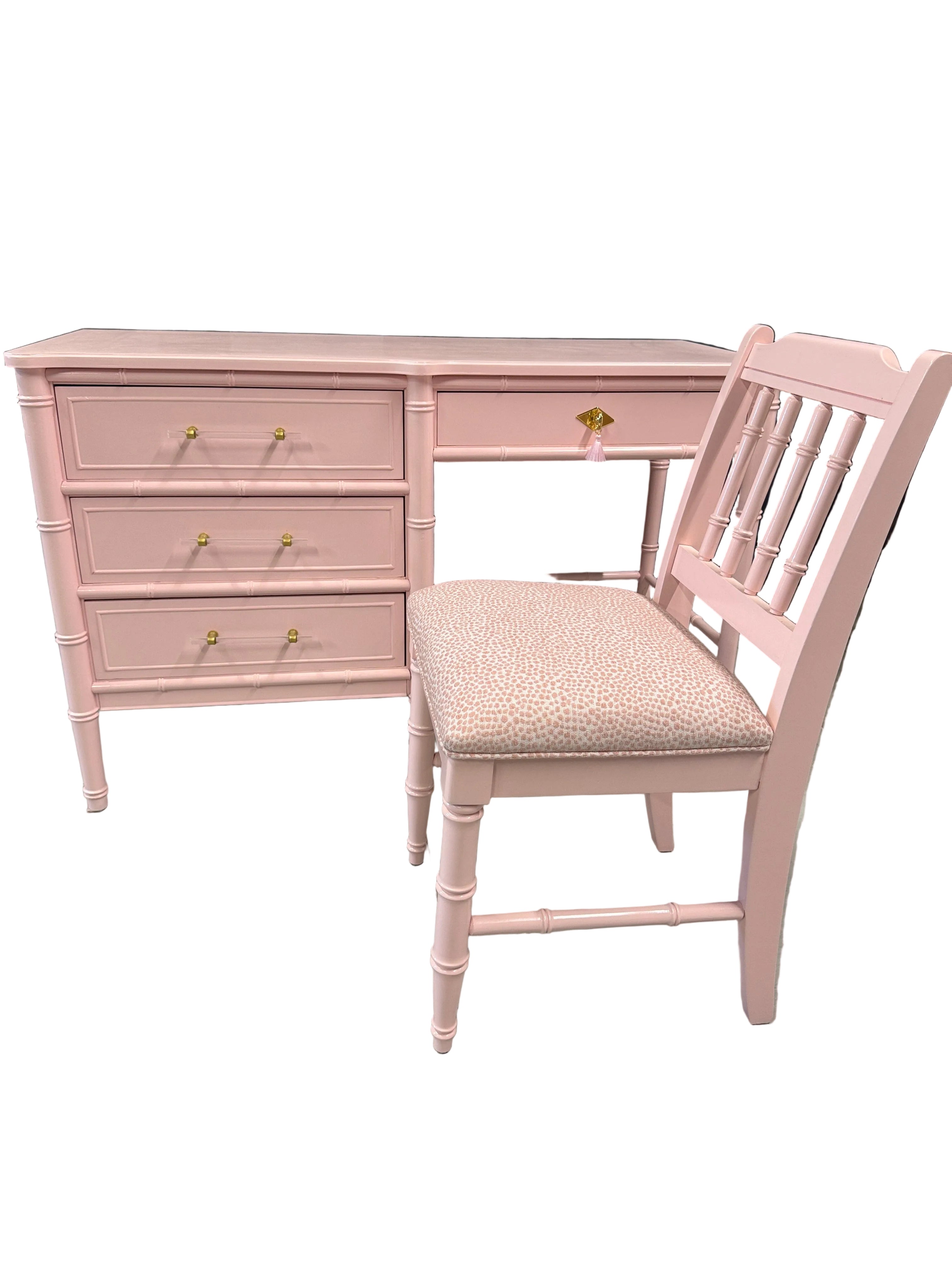 Henry Link Bali Hai Faux Bamboo Desk w/Chair - Ready to Ship!