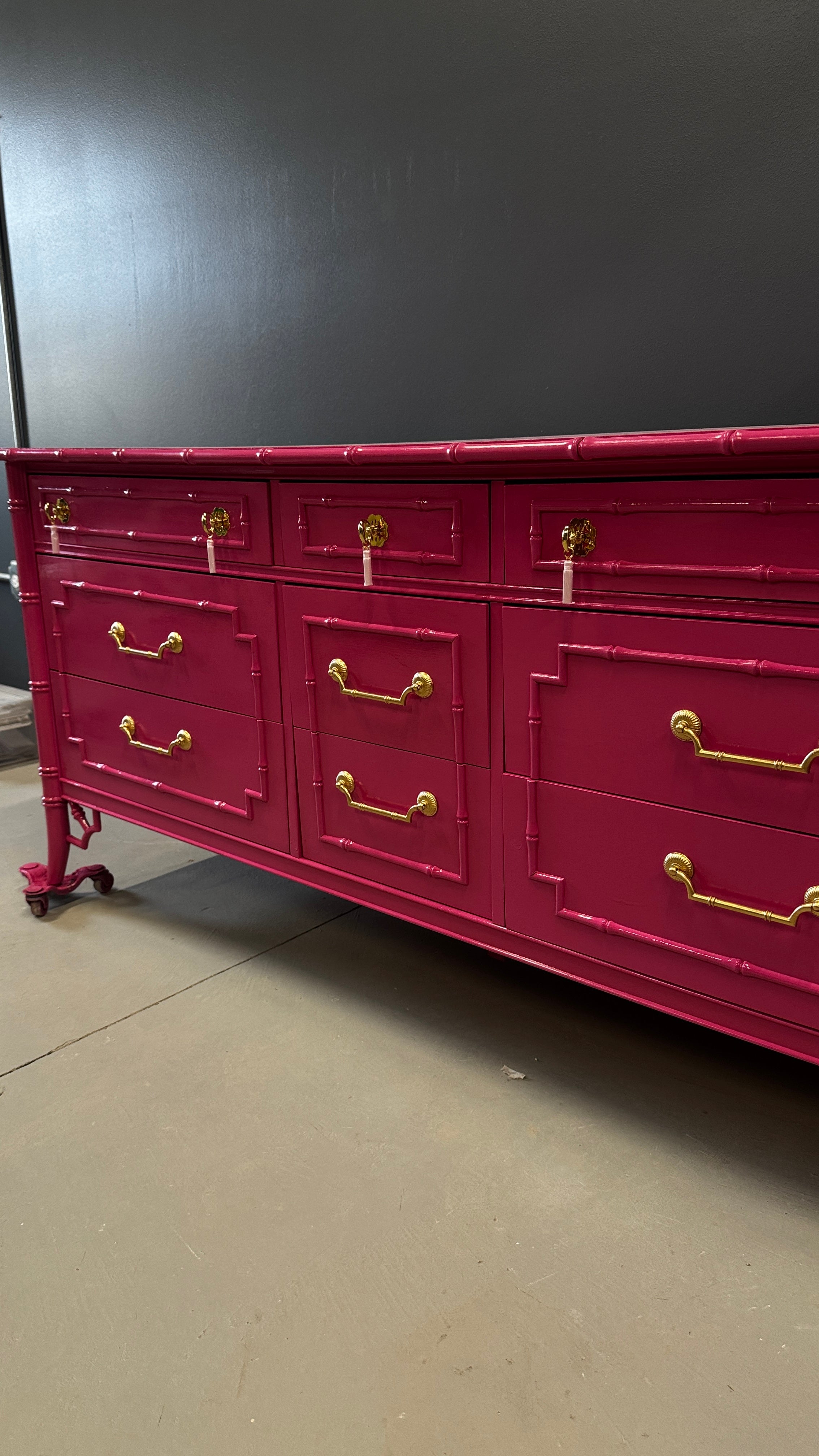 Sold! Thomasville Allegro 9-Drawer Faux Bamboo Dresser - Ready to Ship Sold! Thomasville Allegro 9-Drawer Faux Bamboo Dresser - Ready to Ship
